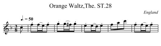 Orange Waltz,The. ST.28 - staff notation