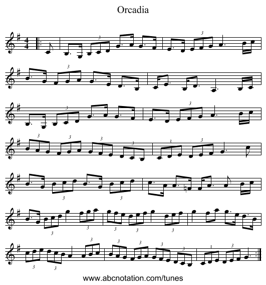 Orcadia - staff notation