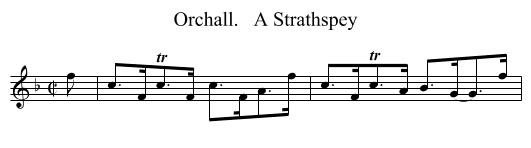 Orchall.   A Strathspey - staff notation