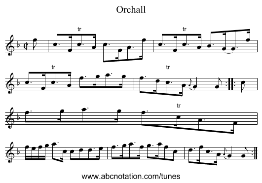 Orchall - staff notation