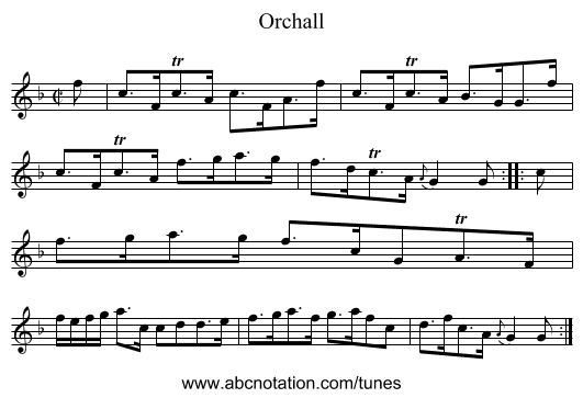Orchall - staff notation