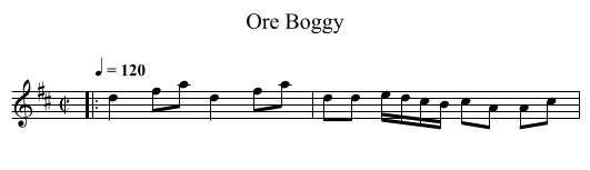 Ore Boggy - staff notation