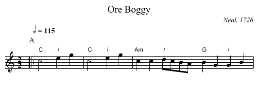 Ore Boggy - staff notation