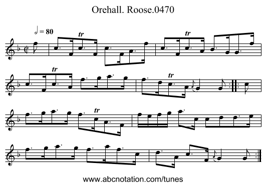 Orehall. Roose.0470 - staff notation