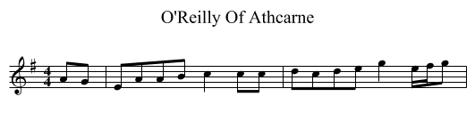 O'Reilly Of Athcarne - staff notation