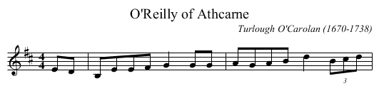 O'Reilly of Athcarne - staff notation