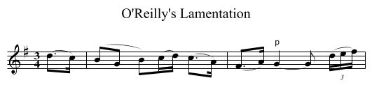 O'Reilly's Lamentation - staff notation