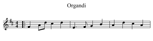 Organdi - staff notation