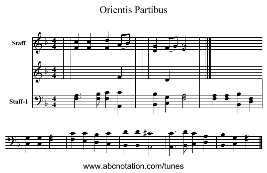 Orientis Partibus - staff notation
