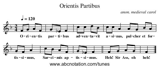 Orientis Partibus - staff notation