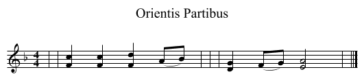 Orientis Partibus - staff notation