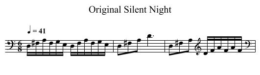 Original Silent Night - staff notation