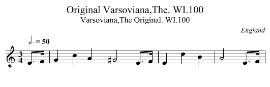 Original Varsoviana,The. WI.100 - staff notation