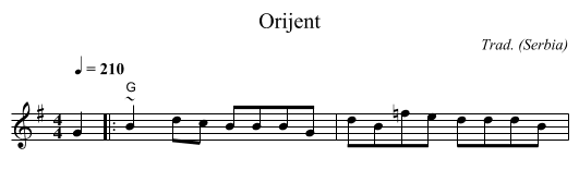 Orijent - staff notation