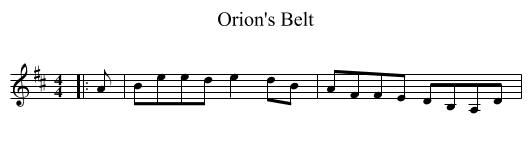 Orion's Belt - staff notation