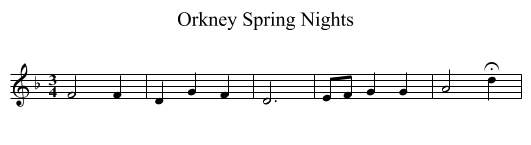 Orkney Spring Nights - staff notation