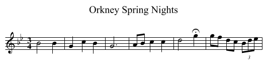 Orkney Spring Nights - staff notation