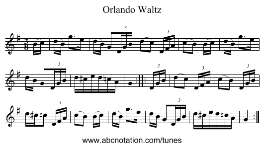Orlando Waltz - staff notation