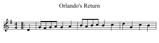 Orlando's Return - staff notation