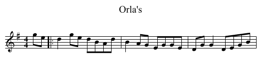 Orla's - staff notation