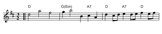 Orleans Baffled [D] - staff notation