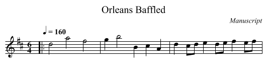 Orleans Baffled - staff notation