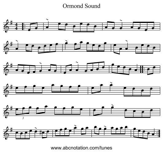 Ormond Sound - staff notation