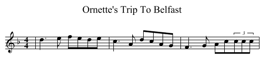 Ornette's Trip To Belfast - staff notation