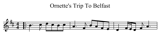 Ornette's Trip To Belfast - staff notation