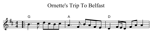 Ornette's Trip To Belfast - staff notation
