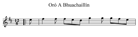Oró A Bhuachaillín - staff notation