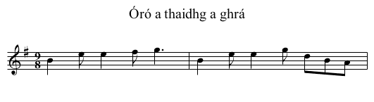 Óró a thaidhg a ghrá - staff notation