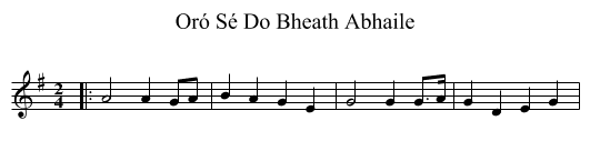 Oró Sé Do Bheath Abhaile - staff notation
