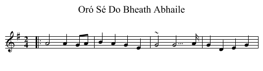 Oró Sé Do Bheath Abhaile - staff notation