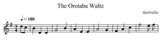 Orotaba Waltz, The - staff notation