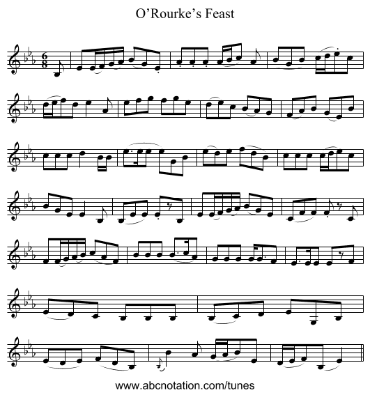 O’Rourke’s Feast - staff notation