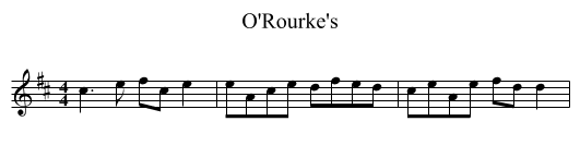 O'Rourke's - staff notation