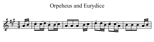 Orpeheus and Eurydice - staff notation