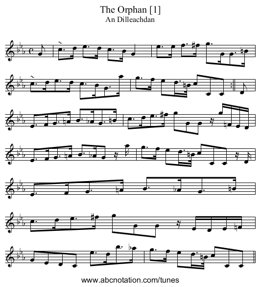 Orphan [1], The - staff notation