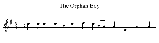 Orphan Boy, The  - staff notation