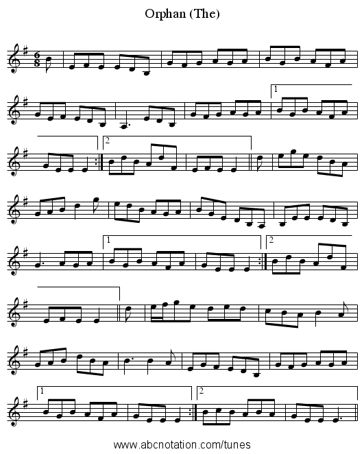 Orphan (The) - staff notation