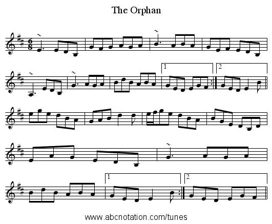 Orphan, The - staff notation