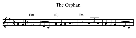 Orphan, The - staff notation