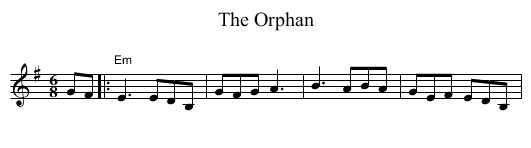 Orphan, The - staff notation