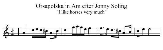 Orsapolska in Am efter Jonny Soling - staff notation