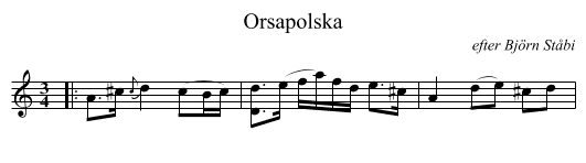 Orsapolska - staff notation