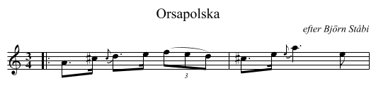 Orsapolska - staff notation