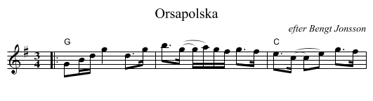 Orsapolska - staff notation