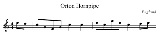 Orton Hornpipe - staff notation