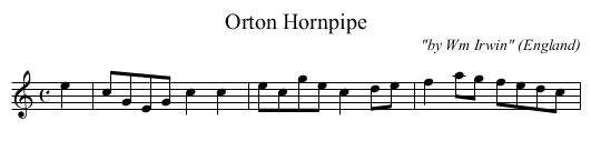 Orton Hornpipe - staff notation